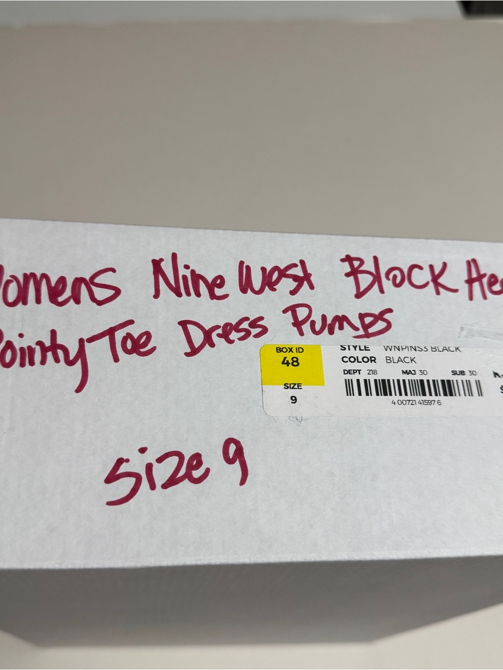Nine West Shoes Women Size 9M Black  Pointy Toe Mary Jane Block Heel Dress Pumps - Picture 10 of 12
